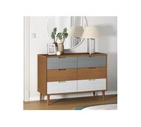 Commode MOLDE Marron 113x40x80 cm Bois de pin massif