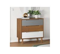 Commode MOLDE Marron 80x40x80 cm Bois de pin solide350504
