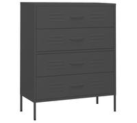 Commode - MOTHINESSTO - LY5821 - Anthracite - Acier - 3 tiroirs - 80x35x101 5 cm