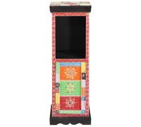Commode multicolore 30 x 30 x 90 cm Mango massif | Bois de manguier massif, design moderne, finition multicolore, assemblage facile