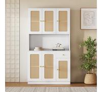 Commode Murale Élégante en Rotin Blanc - Parfaite pour Toutes Les Pièces
