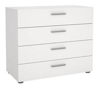 Commode NASH 4 tiroirs - Décor Blanc - L 80 x P 40 x H 68,5 cm
