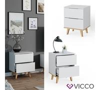 Commode Nautica, buffet bas, blanc, table de nuit Vicco