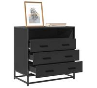 Commode - Noir - 70x41x70 cm - 3 tiroirs - Style Industriel