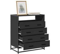Commode noir 70x41x83,5 cm bois d ingénierie Noir G