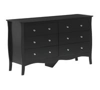 Commode noire 6 tiroirs WINCHESTER - BELIANI - Vintage - Bois - Panneaux de particules - Mat