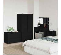 Commode noire Vidaxl 80 x 48 x 57 cm en bois d'ingénierie - 1 tiroir style minimaliste