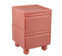 Commode nordique en plastique rose multifonction avec rangement, pas de montage nécessaire, idéale pour le salon et l'utilisation latérale du canapé (taille L)