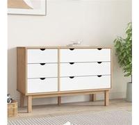 vidaXL Commode OTTA Marron et blanc 111x42x73,5 cm Bois de pin massif 348587