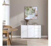 Commode Paarl 74 x 117 x 36 cm avec 3 portes blanc mat
