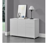Commode Paarl avec 2 Tiroirs 3 Portes 74 x 117 x 36 cm Blanc Mat