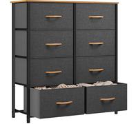 Commode pour Chambre à Coucher d'enfant, Commode à 7 Tiroirs en Tissu Meuble de Rangement avec Dessus en Bois