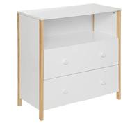 Commode pour chambre d'enfant en bois coloris blanc - Longueur 85 x Profondeur 40 x Hauteur 80 cm