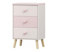 Commode pour enfants Sandnes 62 x 38 x 30 cm blanc rose