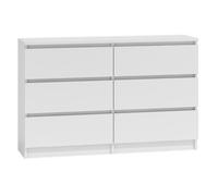 Commode - Producteur polonais - MALWA M6 120 - Blanc mat - Design minimaliste - Façades de tiroir sans poignée