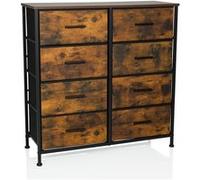 hjh Living Commode RAGALA Light 8 tiroirs 80x30x82 cm chêne fumé