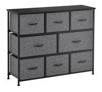 Commode Rangement 8 Tiroirs Pliables En Tissu Anthracite Gris