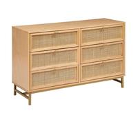 Commode ""Rayo"" en métal & bouleau 6 tiroirs 120x40cm - Atmosphera createur d'interieur