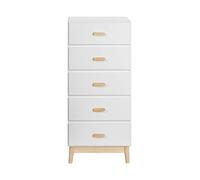 Rebecca Mobili Commode pour Chambre d'enfant, Commode pour Enfants, Blanc Marron, Pin MDF, avec 5 Tiroirs, avec Système Anti-Basculement - Dimensions HxLxP: 115 x 50 x 40 cm - Art. RE6980