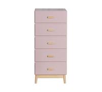 Commode Rebecca Mobili Orchidea 115x50x40 MDF Pin Rose Marron Scandinave
