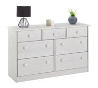 IDIMEX Commode Rondo bahut Buffet Meuble de Rangement avec 3 Petits et 4 Grands tiroirs, en pin Massif lasuré Blanc