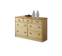 IDIMEX Commode Rondo bahut Buffet Meuble de Rangement avec 3 Petits et 4 Grands tiroirs, en pin Massif Vernis Naturel