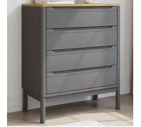 Commode salon - Commode FLORO gris - Bois de - Pin massif - Assemblage requis（6543）