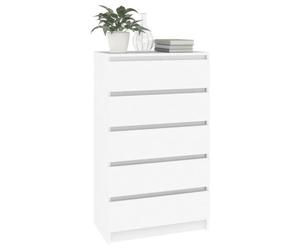 Commode - SALUTUYA - Simplicité durable - Bois d'ingénierie - 5 tiroirs - 60 x 36 x 103 cm