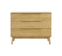 Commode scandinave bois clair chêne 3 tiroirs L90 cm FELIX