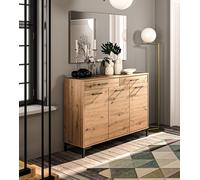 Commode Sideboard Buffet 120Cm Artisan Chêne 3-Portes Avec Tiroirs 81053125