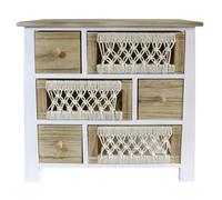 Commode - SIGNES GRIMALT - 6 tiroirs en bois - Marron - Meuble de salon - Montage facile