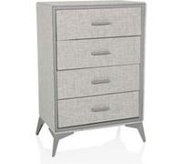 hjh Living Commode Skuffy – Peu encombrante, 4 tiroirs, structure en métal robuste – Gris