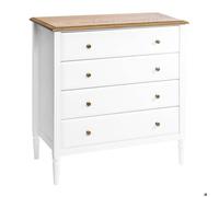 Atmosphera – Commode Solen – 4 tiroirs – Blanc et bois