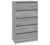 Commode Sonoma Gris 60x36x103 Cm Bois D'ingénierie Vidaxl Vidaxl Gris