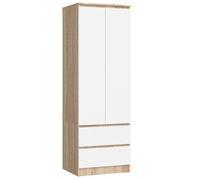 Commode STAR - 2 portes 2 tiroirs - 80x40x90 cm - Sonoma/Blanc