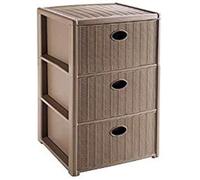Commode - STEFANPLAST - Elegance Rotin - 3 tiroirs - Taupe - 39 x 37 x 60 cm