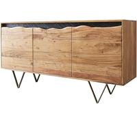 Commode Stonegrace Nature 147x45 cm Acacia 3 Portes Bord d'arbre