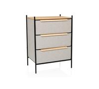 Commode STUVAR 58x40x79cm 3 compartiments taupe