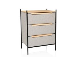 Commode STUVAR 58x40x79cm 3 compartiments taupe