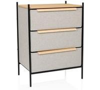 Commode STUVAR 58x40x79cm 3 compartiments taupe hjh LIVING Taupe G