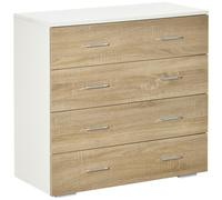 Commode Style Contemporain 4 Tiroirs 76 X 35 X 72 Cm Blanc