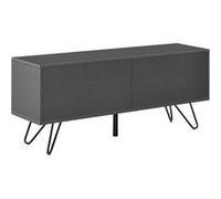 Commode Stylée à 2 Portes Touche-Lâche Meuble de Rangement de 2 Compartiments Fermés Capacité de Charge 20 kg Panneau de Particules Métal 47 x 110 x 30 cm Gris Foncé Noir [en.casa] Gris foncé Noir G