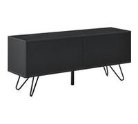 Commode Stylée à 2 Portes Touche-Lâche Meuble de Rangement de 2 Compartiments Fermés Capacité de Charge 20 kg Panneau de Particules Métal 47 x 110 x 30 cm Noir [en.casa] Noir G