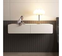 Commode Suspendue avec tiroirs de Grandes Compartiments, Chevet et Table de Maquillage, Table d'ordinateur et Bureau Moderne, pour Petits Espaces(White,80cm/31.4in)