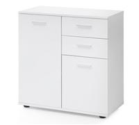 Commode SVEA - FINEBUY - Buffet bas - Bois - Blanc - 2 portes - 1 tiroir