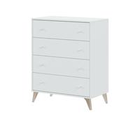 Commode "Sweet" - 4 Tiroirs - 95 X 77.5 X 40 Cm - Blanc Blanc