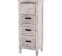 Commode T18, Armoire à tiroirs, 4 tiroirs, 74x30x25cm Shabby-Look Vintage ~ blanc