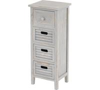 Commode T18, Armoire à tiroirs, 4 tiroirs, 74x30x25cm Shabby-Look Vintage ~ gris