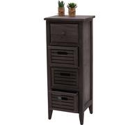 Commode T18, Armoire à tiroirs, 4 tiroirs, 74x30x25cm Shabby-Look Vintage ~ gris-brun