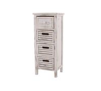 Generique Commode 4 tiroirs 30x25x74 cm shabby vintage Blanc G